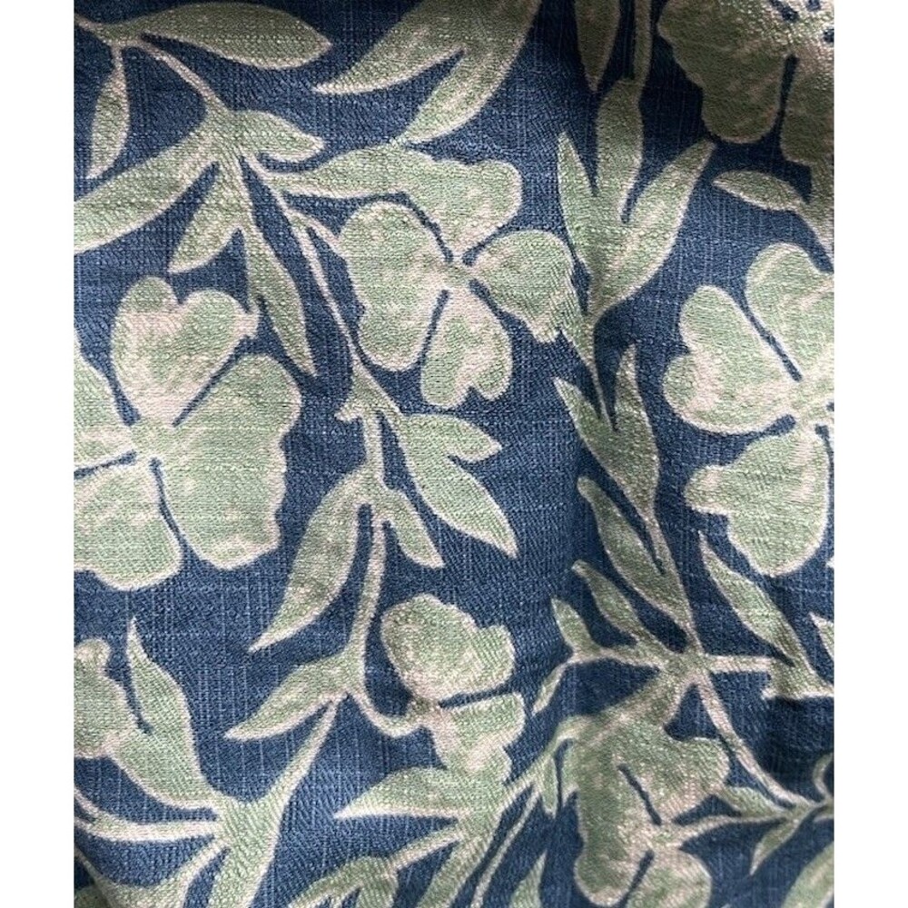 New Gilli Dress Blue Green Leaf-Print V-Neck Maxi Boho Dress Medium Rayon Lined - Picture 7 of 7